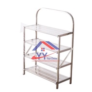 4-Tier/5-Tier/6-Tier Stainless Steel Foldable Shoe Rack (4 bar - per tier)/ Rak Kasut