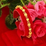 Hot Sale Original Pure 18K Saudi Gold Bracelet for Women Pawnable Happiness Bracelet Hollow Fashion Jewelry Ladies Bracelets Girls Birthday Gifts Couple Gifts Lucky Bracelet Ball Drop Flower Hydrangea Bracelet Bring Good Luck