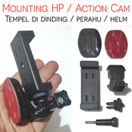 Mounting Dudukan HP Action Camera Tempel Perahu Dinding Helm