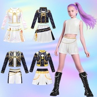 Demon Hunter Costume Black Gold Clothing Set Children's Pop Singer Wear Set Demon Hunter Girl Group 