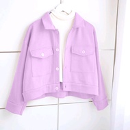 Jaket Wanita Olin Button Gaya Casual Korea