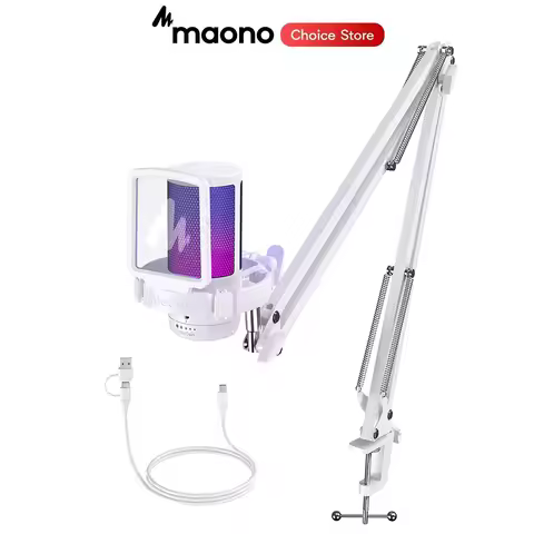 MAONO Gamerwave DGM20S USB Gaming Microphone with Noise Reduction Condenser Mic RGB Mic for Gaming S