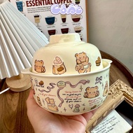 Combo of 2 Cute Butter Bear Porcelain Bowls Set of Bowls for Noodles and Soup Large + Small D06 Snai