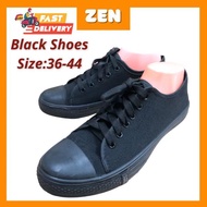 [ZEN] Black School Canvas Shoes 36-44 I Black Working Canvas Low Cut I Kasut Sekolah Hitam I 黑色校鞋