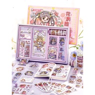 Hana Weeks Set with Stickers/ Cute Notebook Set/ Weeks Notebook/Grid Notebook/ Gift for Kids/Journal