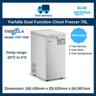 Farfalla Dual Function Chest Freezer 70L (FCF-70W) - Popular!