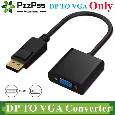 1080P DP to VGA Adapter Cable DisplayPort Male to VGA Female Converter Adapter For Projector TV Lapt