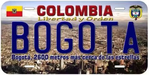 Bogota Colombia Novelty Car License Plate Aluminum