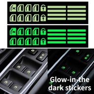Luminous Car Button Stickers Window Lift Switch Decals Car Interior Stickers Window Control Panel Re