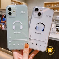 Headphones Pattern Casing For Vivo iQOO Z9 Turbo+ Z9X Z8 Z8X Z7X Z7i Z6 Z6X Z5 Z3 Z1 Z1X U5X U5 U5E 