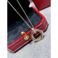 Cartier Trinity Series Three-Ring Three-Color Necklace Clavicle Chain Valentine's Day Birthday Gift