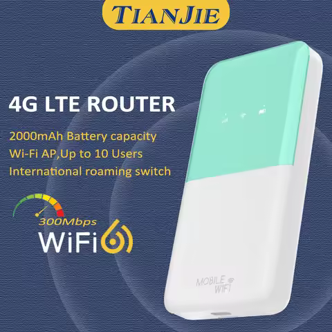 TIANJIE MF910 Wifi 6 Router Pocket Wireless Travel Router 4G LTE Portable WiFi Mobile Hotspot Covers