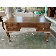 โต๊ะทำงานไม้สัก โต๊ะผู้บริหาร ขนาดใหญ่ กว้าง 150 x ลึก 80 x สูง 80 cm. Large Table Wooden Work Desk