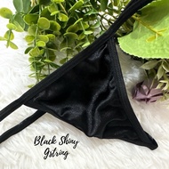 Black Shiny Gstring Women Lingerie Panty