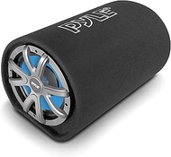 8-Inch Carpeted Subwoofer Tube Speaker - 400 Watt High Powered Car Audio Sound Component Speaker Enc