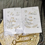 [Small Fresh Wedding Vow Book] Marriage Vow Card Groom Bride Vow Card Simple Light Blue Photography 