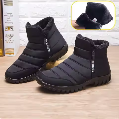 2025 Winter Men Ankle Snow Boot Waterproof Non Slip Shoe for Men Casual Keep Warm Plush Plu Size Cou