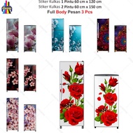 Fridge Sticker 1 And 2-door Refrigerator Wallpaper Sticker Unique Floral Pattern