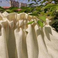 Perforation-Free Beige Gauze Curtain Transparent Impervious Bay Window Half Curtain Velcro Door Curt