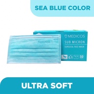 Medicos Lumi Series Adult 4ply Face Mask Sea Blue 50's