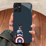 YZ-85Captain America Glass Casing for VIVO iQOO Z6 Y55 Y35 Y28 V25 Y22S Y75 Y22 5G