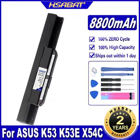 HSABAT A32-K53 A41-K53 8800mAh Laptop Battery for ASUS K53 K53E X54C X53S X53 K53S X53E Batteries