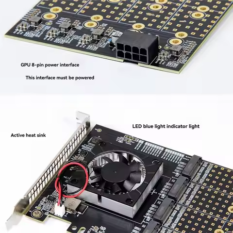 L93A-Pcle 3.0 To M. 2 NVME Expansion Card 8-Disk, PLX8749 Free Drive, Free Main Board Split, M. 2 NV