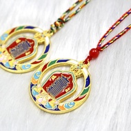 Kalachakra necklace with five-color guardian thread, Buddhist necklace