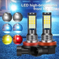 Tri-Color LED Fog Light Bulbs H8 H11 H16 36LED Super Bright 12V-24V Universal Car Lamps
