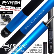 Venom Lucid Carbon LCU Blue Cue Uniloc Low Deflection Stick Billiard