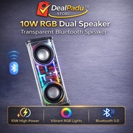 DealPadu Transparent Bluetooth Speaker Mecha LED TWS 3D Surround Portable Speaker