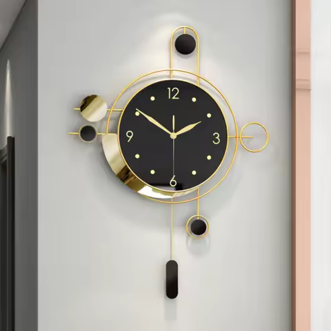 Modern Luxury Giant Wall Clock Modern Design Silent Gold Round Wall Clock Metal Wall Art Wall Clock
