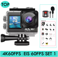 กล้องแอคชั่นแคม กล้องถ่ายภาพ จอมีกล้องหน้า - หลังบันทึก 4K 60FPS 20MP EIS 2.0 "IPSหน้าจอสัมผัส 4K/60