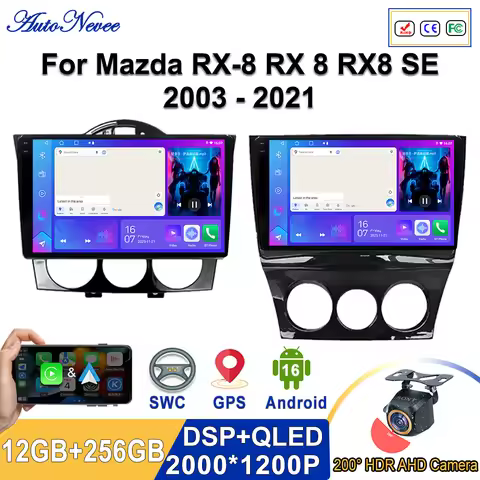 Android 16 2K Incell Screen Multimedia Stereo For Mazda RX-8 RX 8 RX8 SE 2003 - 2021 High-performanc