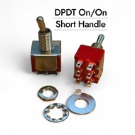 Toggle switch DPDT On/On Short Shaft Handle