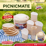 SUNNYWARE PICNICMATE SET 20PCS/FOOD KEEPER SUNNYWARE 9822A RANDOM COLOR
