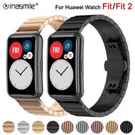 [HOT JUXXKWIHGWH 514] สร้อยข้อมือโลหะสำหรับนาฬิกา Huawei FIT Smartwatch อุปกรณ์เสริมสายรัดข้อมือสำหรับนาฬิกา Huawei Fit 2สายสแตนเลส
