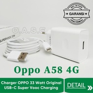 ORIGINAL CHARGER OPPO A58 4G USB TYPE C 33 WATT SUPER VOOC CHARGING