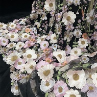 1 Size Flower Three-Dimensional Gauze Lace Embroidered Evening Dress