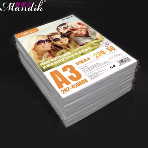 A3 240gsm 260gsm 300gsm Double Side Glossy Inkjet Photo Paper 50 Sheets Pack for Canon Epson HP Prin