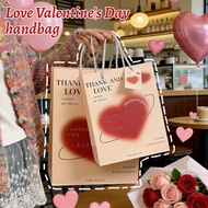 Valentine Gift Bag | Heart Encircled Line Drawing Design, Dual Specification Small/Large, Thick Dura