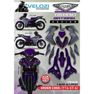 VELOZI Y16 V1 V2 ABS Y16ZR BATMAN PURBA PURPLE COVER SET COVERSET MAGIC BOY HLD