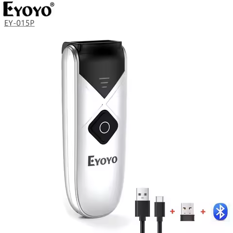 Eyoyo EY-015P Bluetooth 2D&1D Barcode Scanner Portable Wireless Powerful Nini Barcode Reader 2.4G Wi
