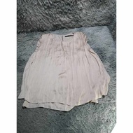 Beige Flowy Silk Blouse