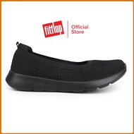FITFLOP_รองเท้าสตรี SUPER-Q TEXTILE BALLET FLATS รองเท้าผ้าใบสตรี JM9 D912 Black Womens Flat Shoes ร
