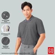 GQ Minimal Polo™ เสื้อโปโลยับยั้งกลิ่นเหงื่อ สีเทามิดไนท์ (มินิมอลโปโล)