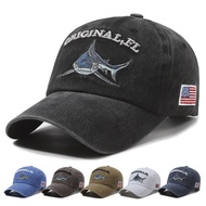 Washable Baseball Cap Shark Hat 3D Embroidered Letter Baseball Cap Men Women Cap Trendy 1.9