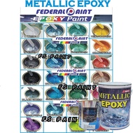 ( Metallic Epoxy Paint ) 5L METALLIC EPOXY FLOOR PAINT PROTECTIVE &amp; COATING Tiles &amp; Floor Paint / WP FEDERAL PAINT