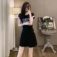 Fashion Leisure Two-Piece Set - Stylish Athletic Shorts Suit for Women