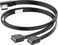 JSADZKJ USB 2.0 Y Cable Splitter USB Male to Dual USB Female USB Splitter Adapter Extension Cable,Ri